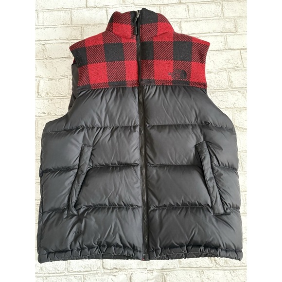 The North Face Other - The North Face Nuptse 700 Mens Large Black Buffalo Check Goose Down Puffer Vest